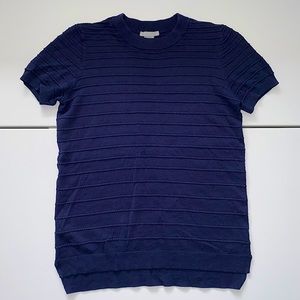 H&M NAVY BLUE SHIRT WITH RIBBED PATTERN